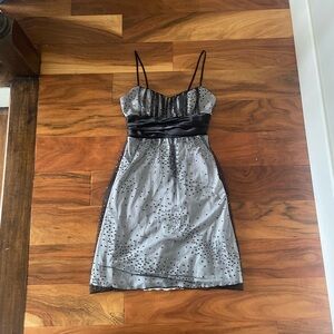 Jessica Y2K Black and Grey Spaghetti-Strap Mini Dress